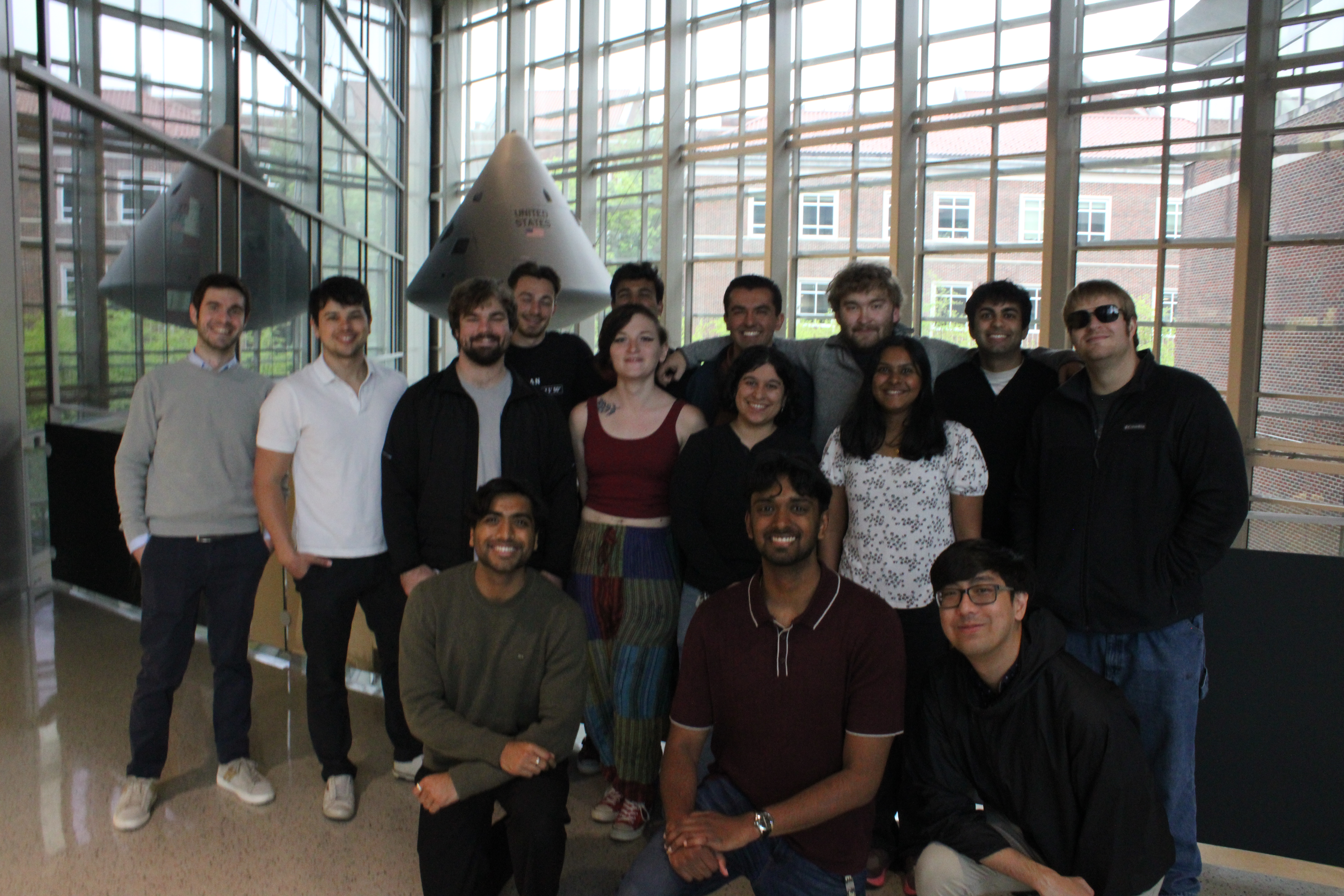 Our research group pictured at the Neil Armstrong Hall of Engineering at Purdue University
