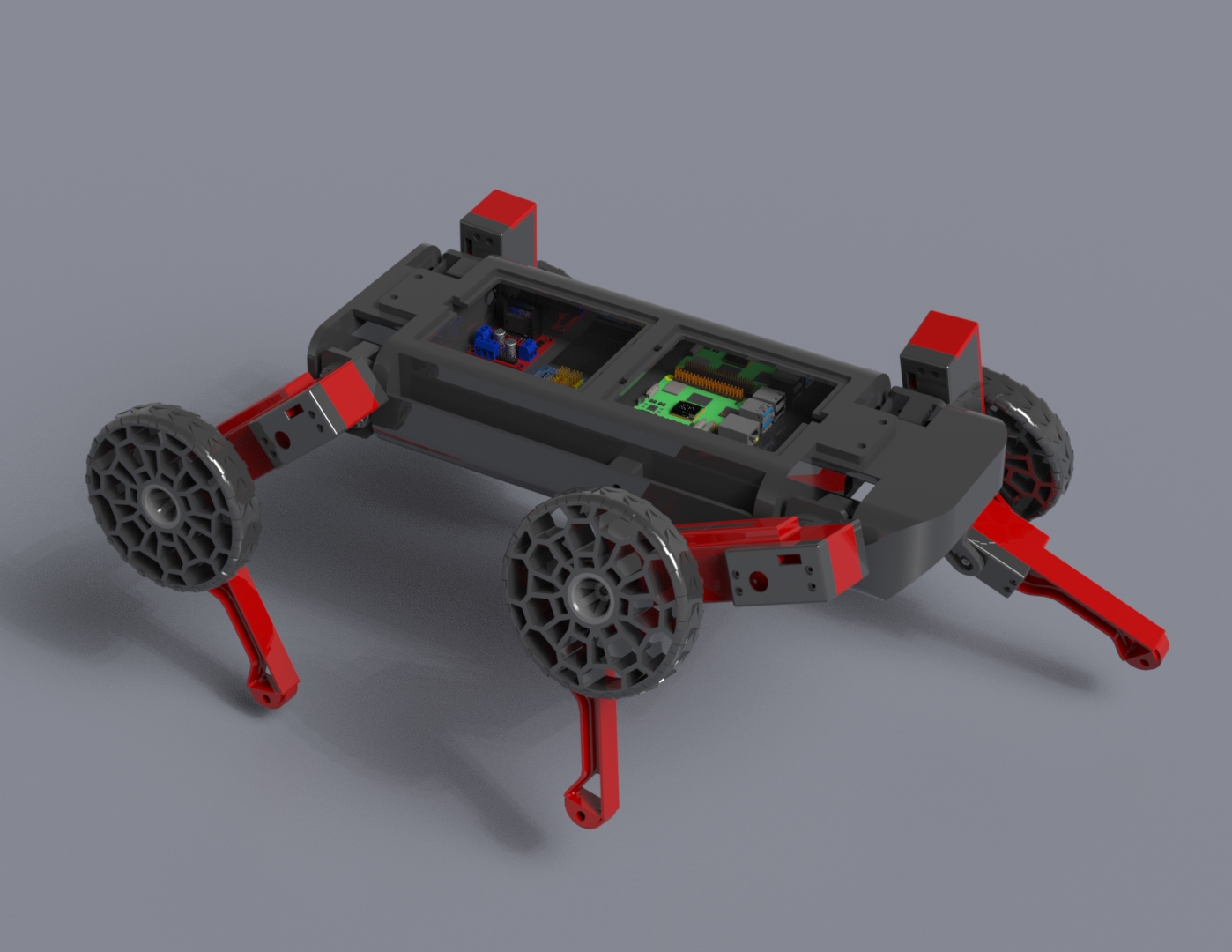 Solidworks Render of the Quadruped Robot Assembly